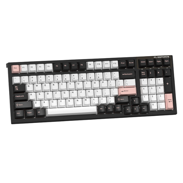 Bàn phím cơ FL-Esports FL100 CPM Black Carbon Body White Olivia Wireless FLCMMK Ice Violet switch