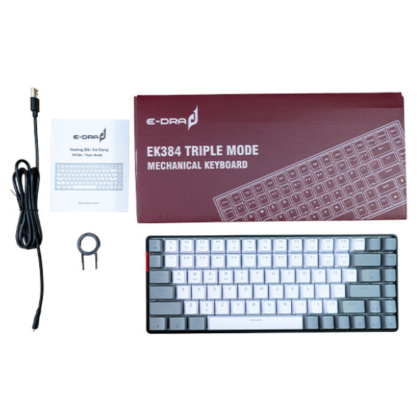 Bàn phím cơ E-DRA EK384 Triple Mode Wireless Beta Brown switch