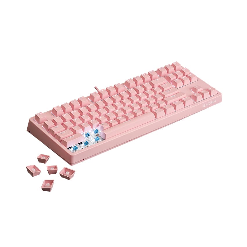 Bàn phím cơ E-DRA EK387L Pink Red switch