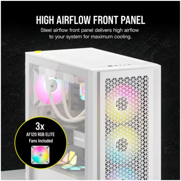 Vỏ máy tính Corsair ICUE 4000D RGB Airflow CC-9011241-WW (Mid Tower/ Trắng)