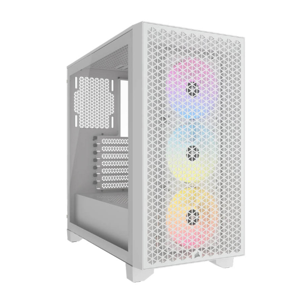 Vỏ máy tính Corsair 3000D RGB Tempered Glass Mid-Tower, White CC-9011256-WW
