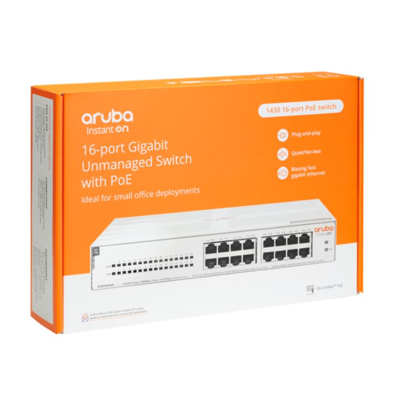 Thiết bị mạng Switch HPE 1430 16G Class4 PoE 124W (R8R48A)