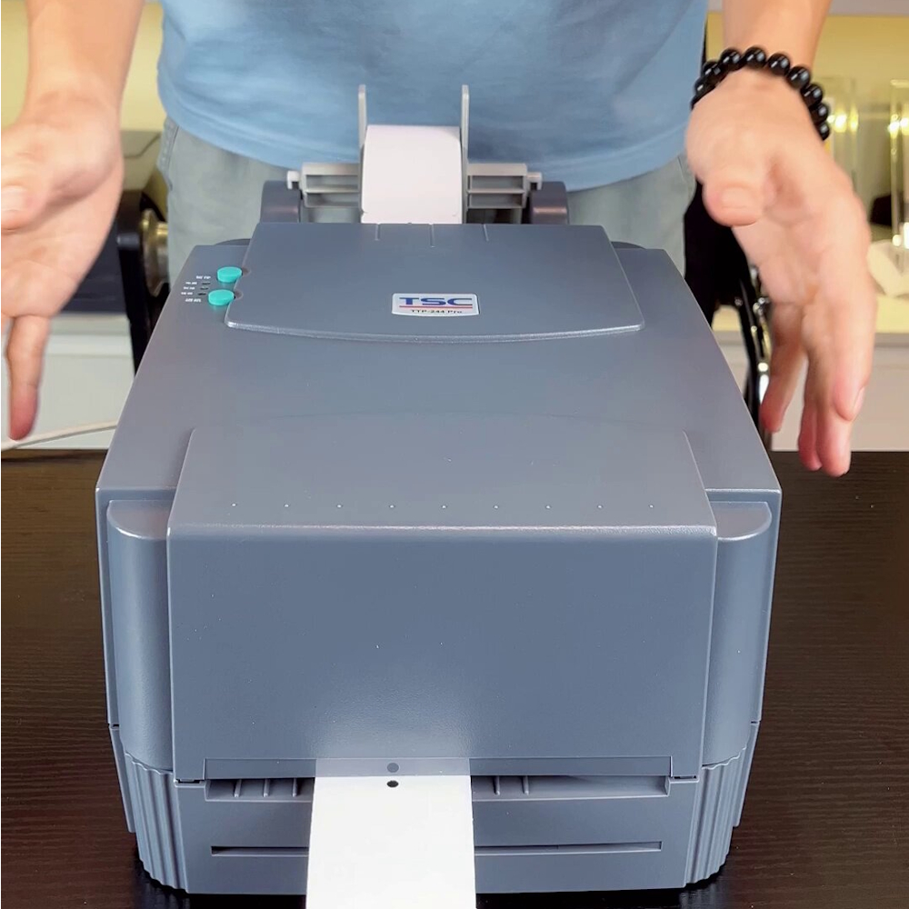 Máy in mã vạch TSC TTP-342 Pro 300 DPI - bao gồm giá đỡ decal ngoài