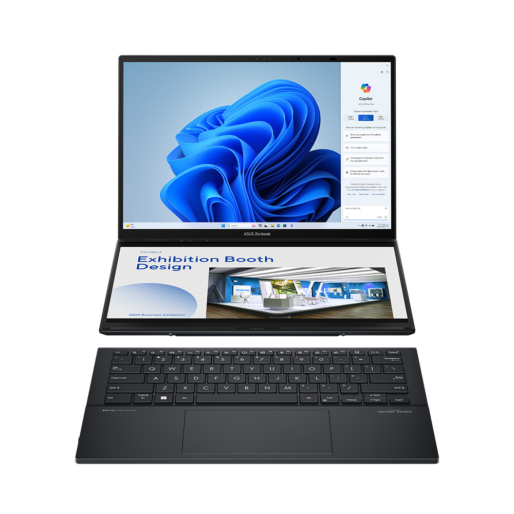Laptop Asus ZenBook Duo OLED UX8406MA-PZ307W (Core Ultra 7 155H | 16GB | 512GB | Intel Arc | 14inch 3K 120Hz | Win 11 | Xám)