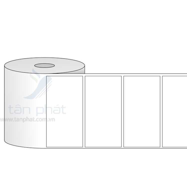 Giấy in mã vạch PVC 1 tem 80x25x50M